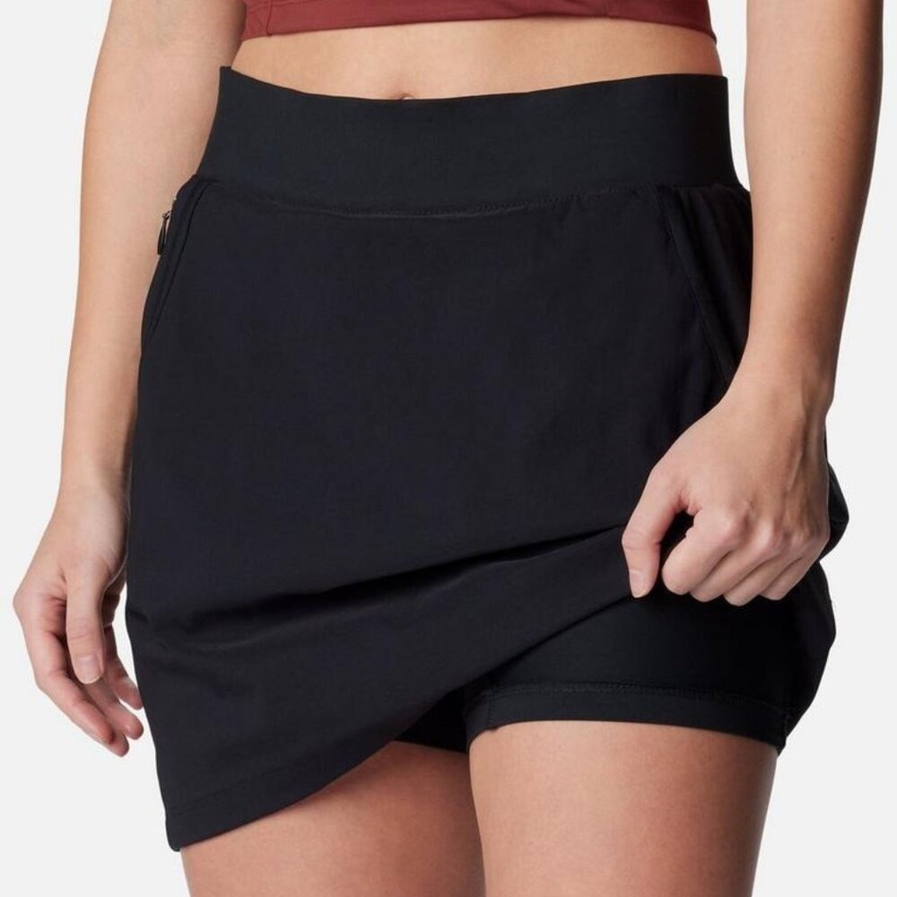 Columbia Omni-Shade Black Skort Women Large Athletic Golf Hiking UPF 50